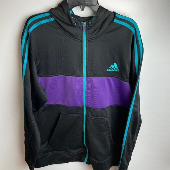 adidas Other - Adidas Colorblock Zip Up Hoodie Climalite Black